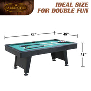 View Barrington Billiard 84" Arcade Pool Table with Bonus Dartboard Set, Green image 2