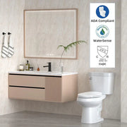 View 21Toilet, Elongated Toilets for Bathrooms, Two-Piece Toilet with Soft Close Seat, 1.28 Siphonic Flush Toilet with Universal Height ADA Cotton White image 4