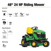 View John Deere S160 48 in. 24 HP V-Twin ELS Gas Hydrostatic Riding Lawn Tractor BG21211 image 2