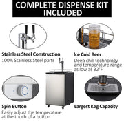 View Beer Kegerator, Dual Tap Draft Beer Dispenser, Full Size Stainless Steel Keg Refrigerator With Drip Tray, CO2 Cylinder, 32掳F- 50掳F Temperature Control, 170L image 4