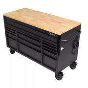 View Heavy Duty 61 in. W x 23 in. D 15-Drawer Mobile Workbench with Solid Wood Top image 6