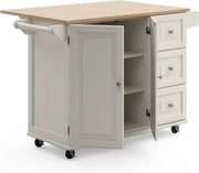 View Homestyles Dolly Madison Mobile Kitchen Island Cart, Drop Leaf Breakfast Bar image 3