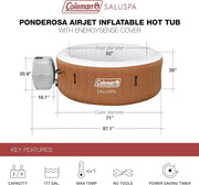View Coleman SaluSpa Miami AirJet 2 to 4 Person Round Inflatable Hot Tub Portable Outdoor Spa with 120 Soothing AirJets and Insulated Cover, Black image 2