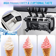 View 2200W Commercial Ice Cream Machine, 3 Flavor Soft Serve Ice Cream Machine, 5.3-7.4 Gal/Hr, with LCD Touch Screen, Automatic Cleaning, High Productivity for Home Snack Bar & Restaurants image 4