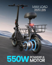 View Electric Scooter with Large Basket, 550W Motor image 4