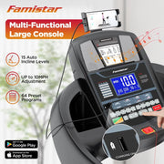 View Famistar Folding Treadmill for Home with 15 Levels Auto Incline, 300LB Capcity, 10MPH Fast Speed Controls image 5