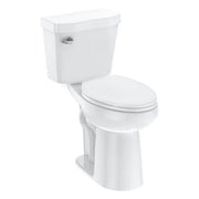 View 21Toilet, Elongated Toilets for Bathrooms, Two-Piece Toilet with Soft Close Seat, 1.28 Siphonic Flush Toilet with Universal Height ADA Cotton White image 1