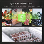 View Commercial Top Chest Freezer 7 Cu. Ft - Deep Ice Cream Freezer with Wire Storage Basket, Solid Door, for Groceries, Kitchen, Restaurant White image 3
