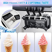View 2200W Commercial Ice Cream Machine, 3 Flavor Soft Serve Ice Cream Machine, 5.3-7.4 Gal/Hr, with LCD Touch Screen, Automatic Cleaning, High Productivity for Home Snack Bar & Restaurants image 3