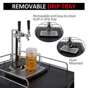 View Beer Kegerator, Dual Tap Draft Beer Dispenser, Full Size Stainless Steel Keg Refrigerator With Drip Tray, CO2 Cylinder, 32掳F- 50掳F Temperature Control, 170L image 5