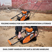 View Electric Compactor Plate - Ideal For Levelling Pavement, Artificial Turf Ground Preparation, Patio, Blockwork, Sand, Soil & More image 4