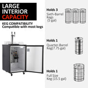 View Beer Kegerator, Dual Tap Draft Beer Dispenser, Full Size Stainless Steel Keg Refrigerator With Drip Tray, CO2 Cylinder, 32掳F- 50掳F Temperature Control, 170L image 2