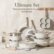 View Carote Non Stick Pots and Pans Set, 21 Pcs Induction Kitchen Cookware Sets (Beige Granite) image 3