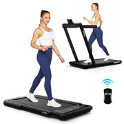 View 2.5HP 2-in-1 Folding Under Desk Treadmill with Speaker APP Remote Control, Portable Walking Jogging Machine for Home Gym Office image 2